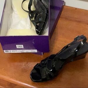 Vaneli Black Wedge Shoes